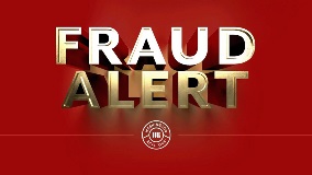 3D gold text that says "Fraud Alert" on a red background with a white WR logo.
